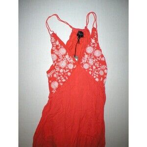 New Womens M NWT Maxi Dress Long Orange White Embroidery Romeo Juliet Couture